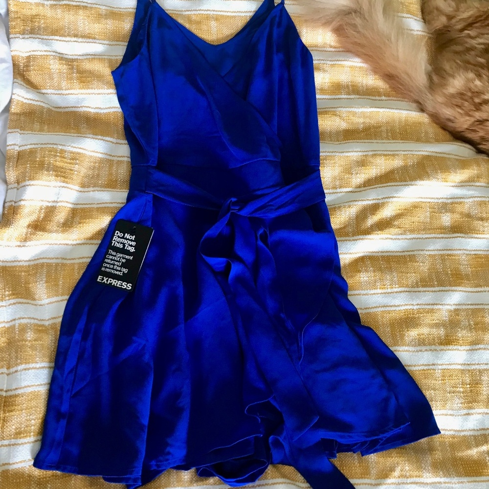 Brand New Express Flowy Blue Romper